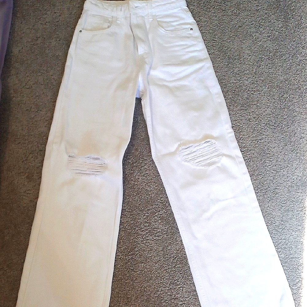 White Distressed Jeans